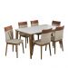 Kit de Mesa de Jantar Safira 160x90cm com 6 Cadeiras Cristal Branco Off/Areia/Caramelo