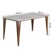Kit de Mesa de Jantar Safira 160x90cm com 6 Cadeiras Cristal Branco Off/Areia/Caramelo