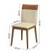 Kit de Mesa de Jantar Safira 160x90cm com 6 Cadeiras Cristal Branco Off/Areia/Caramelo