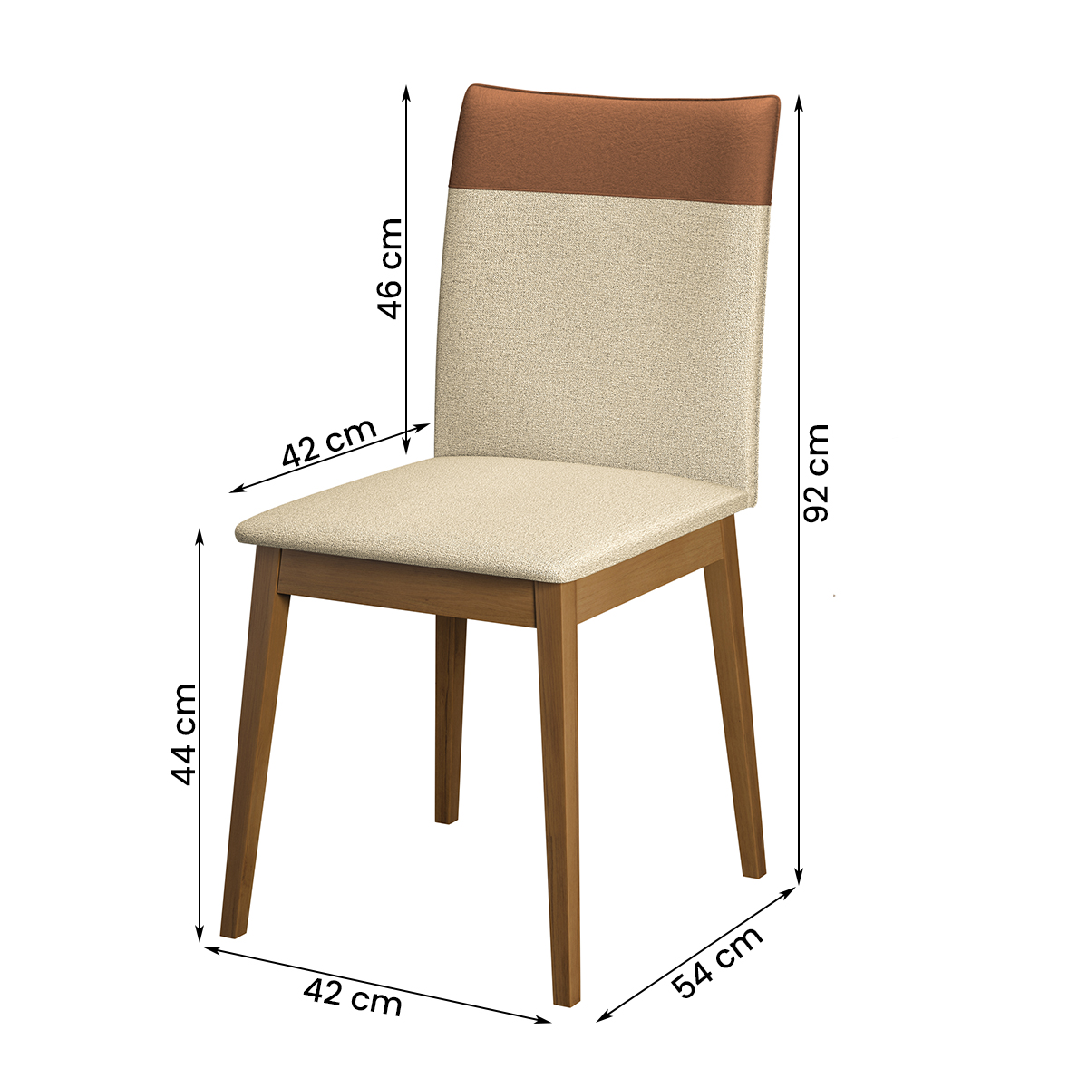 Kit de Mesa de Jantar Safira 160x90cm com 6 Cadeiras Cristal Branco Off/Areia/Caramelo