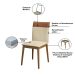 Kit de Mesa de Jantar Safira 160x90cm com 6 Cadeiras Cristal Branco Off/Areia/Caramelo