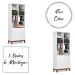 Livreiro EJ Flow 2 Portas 6 Prateleiras com Pés Madeira Branco