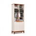 Livreiro EJ Flow 2 Portas 6 Prateleiras com Pés Madeira Off White/Freijo