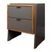 Mesa de Cabeceira Dante com 2 gavetas Titanium/Naturale