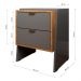 Mesa de Cabeceira Dante com 2 gavetas Titanium/Naturale
