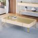 Mesa de Centro Cadenza com Pés em Aço Off White/Champanhe
