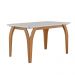 Mesa de Jantar Agata 135cm 4 Lugares com Tampo de Vidro Castanho Cinamomo/Off White