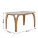 Mesa de Jantar Agata 135cm 4 Lugares com Tampo de Vidro Castanho Cinamomo/Off White