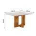 Mesa de Jantar Firenze 120x80 cm Retangular com Vidro Castanho Cinamomo/Off White