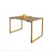 Mesa de Jantar Steel Estilo Industrial Pés de Aço 120x80cm Dourado/Fendi