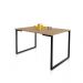 Mesa de Jantar Steel Estilo Industrial Pés de Aço 120x80cm Preto/Fendi