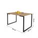 Mesa de Jantar Steel Estilo Industrial Pés de Aço 120x80cm Preto/Fendi