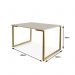 Mesa de Jantar e Cadeiras Steel Estilo Industrial Pés em Aço Dourado/Off White