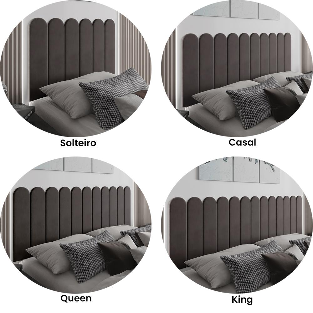 Modulo Para Cabeceira Chade Auto Adesiva Estofada 60cm x 15cm Marrom