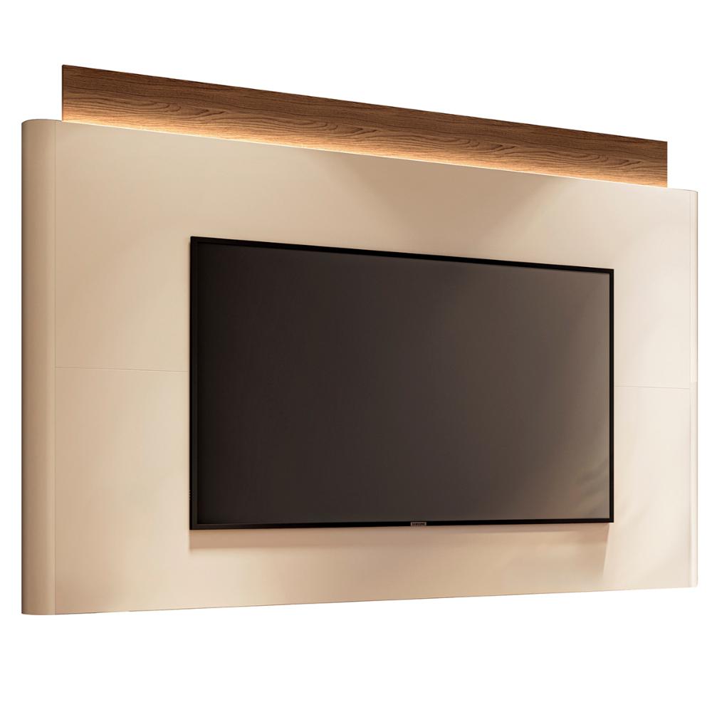 Painel Nobre com LED para TV até 85” Polegadas 208,5 cm Off White/Castanho