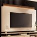 Painel Nobre com LED para TV até 85” Polegadas 208,5 cm Off White/Castanho