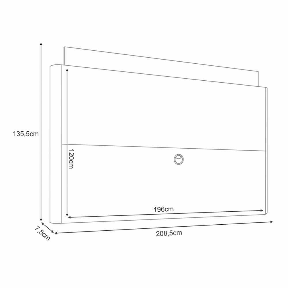 Painel Nobre com LED para TV até 85” Polegadas 208,5 cm Off White/Champanhe