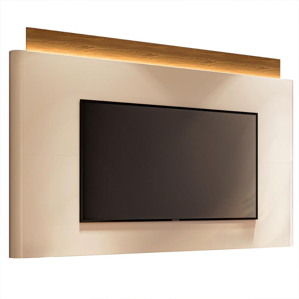 Painel Nobre com LED para TV até 85” Polegadas 208,5 cm Off White/Cinamomo