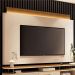 Painel Nobre com LED para TV até 85” Polegadas 208,5 cm Off White/Cinamomo