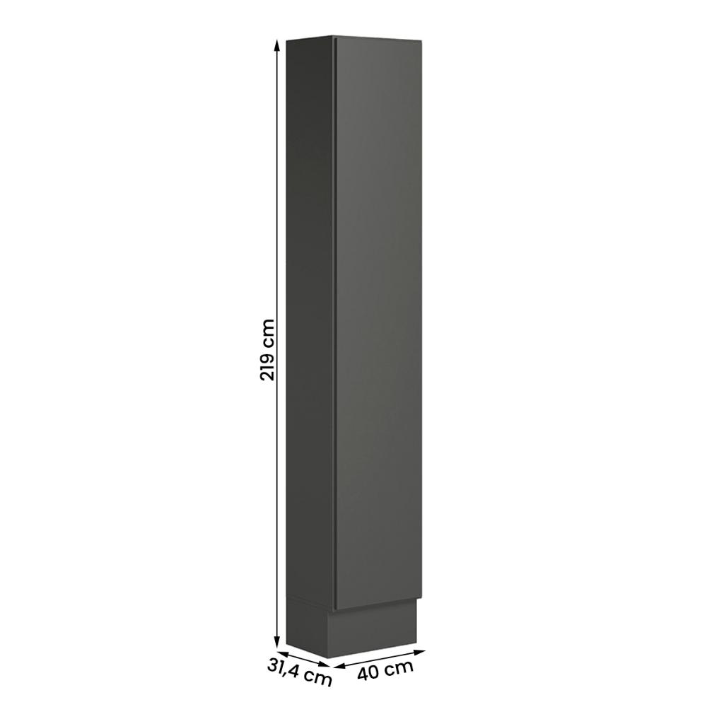 Paneleiro Acacia 219cm com 1 Porta 4 Prateleiras e Rodape Chumbo