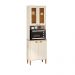 Paneleiro Cristaleira Tunísia 4 Portas com Prateleiras 71cm Off White/Canelato