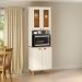 Paneleiro Cristaleira Tunísia 4 Portas com Prateleiras 71cm Off White/Canelato