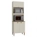 Paneleiro Tunísia com 3 Portas Nichos e Prateleiras Off White/Canelato