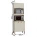 Paneleiro Tunísia com 3 Portas Nichos e Prateleiras Off White/Canelato