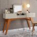 Penteadeira Escrivaninha Star com 3 Portas Com Espelho Matte/Off White