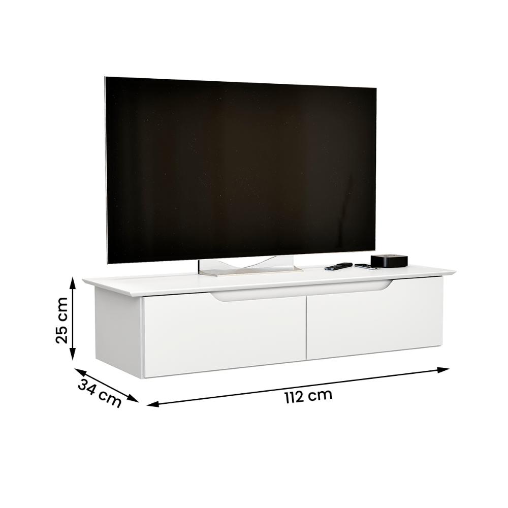 Rack Aparador Suspenso Flow com 2 Portas Basculante Branco