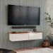 Rack Aparador Suspenso Flow com 2 Portas Basculante Off White/Freijo