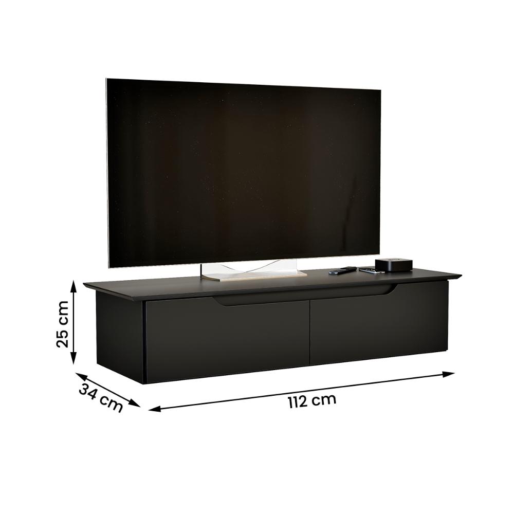 Rack Aparador Suspenso Flow com 2 Portas Basculante Preto