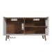 Rack Bancada New Austin Retrô para TV até 50” Polegadas Cinamomo/Perola Metalizado