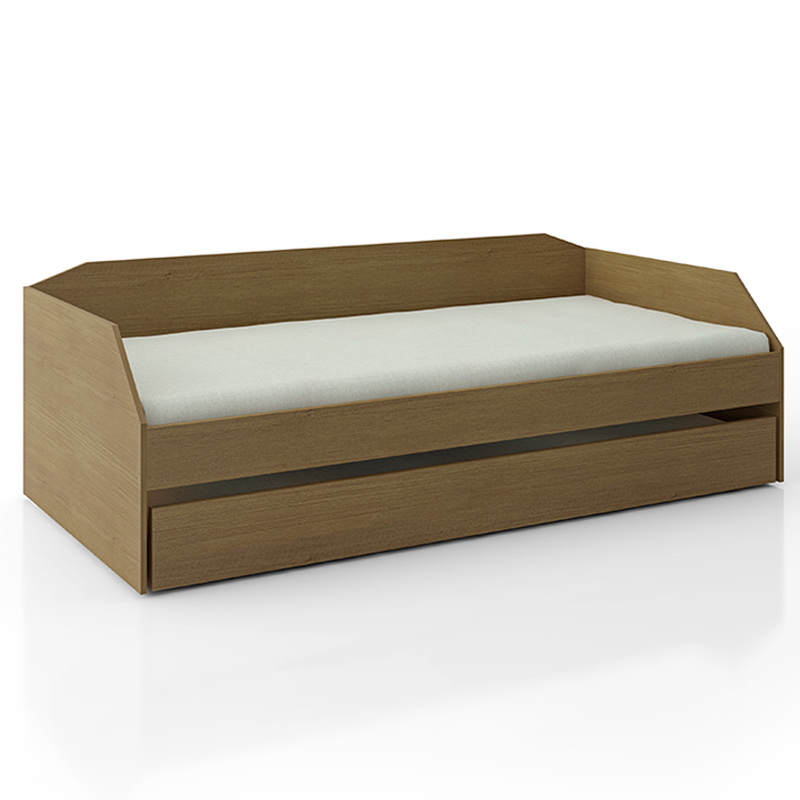 Sofá Cama Bicama Fender 2 Lugares Com Auxiliar Amendoa