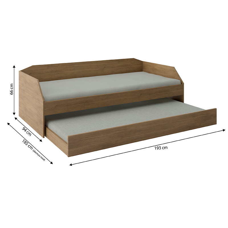 Sofá Cama Bicama Fender 2 Lugares Com Auxiliar Amendoa