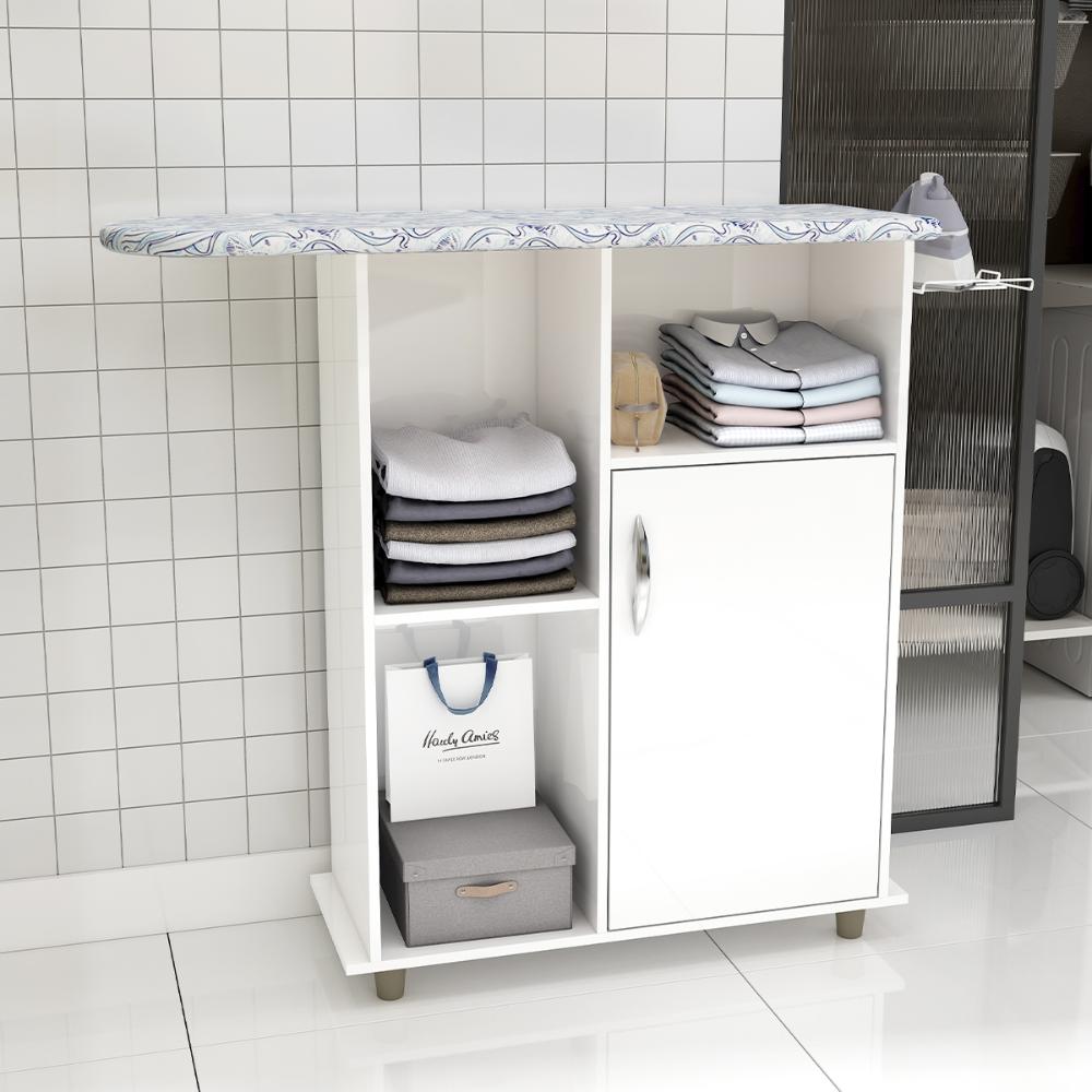 Tábua de Passar Roupa Miami com 1 Porta e Nicho Branco