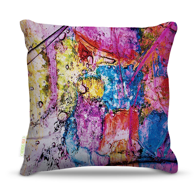 Almofada 45 x 45cm  Nerderia e Lojaria abstrato paint  colorido