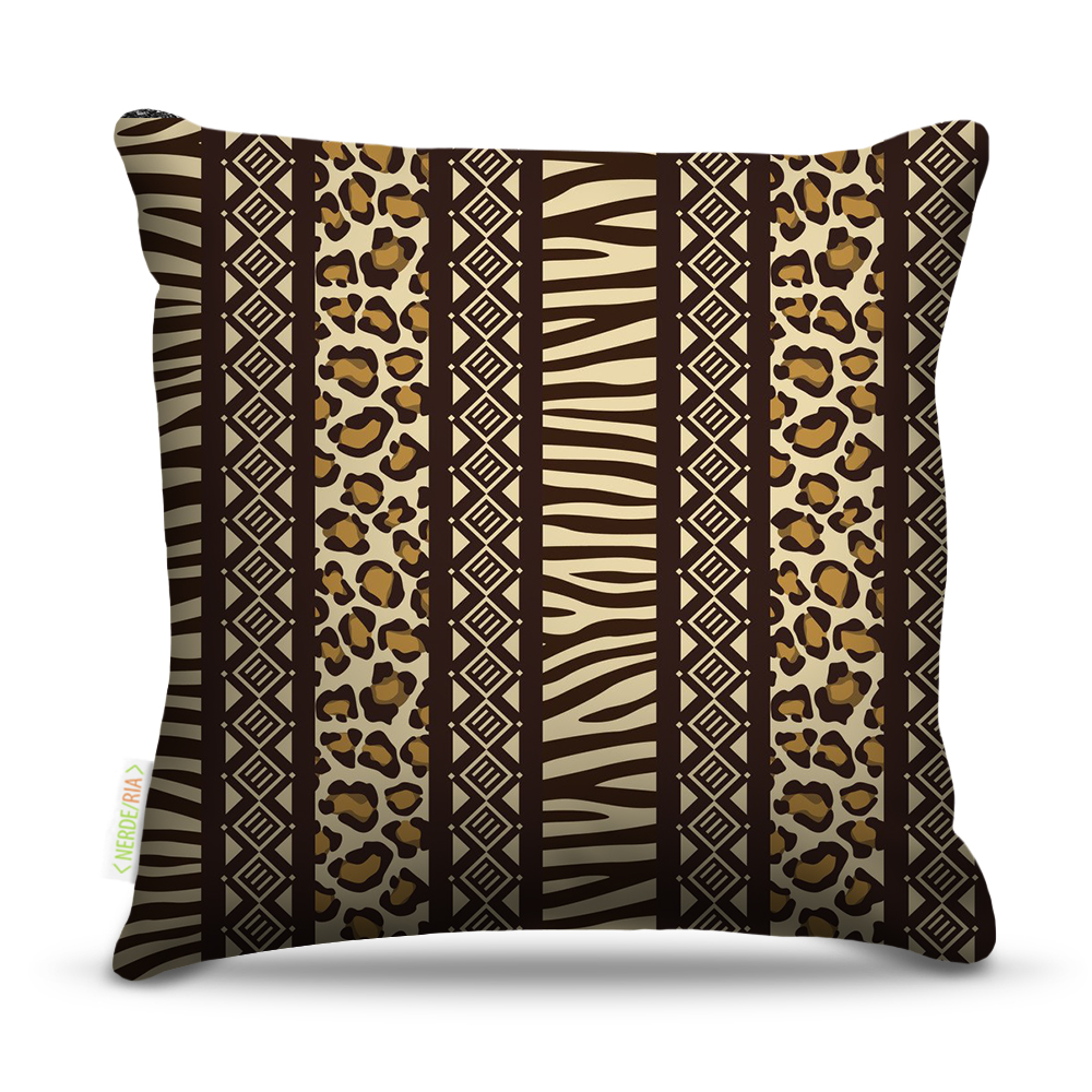 Almofada 45 x 45cm  Nerderia e Lojaria africa textura colorido