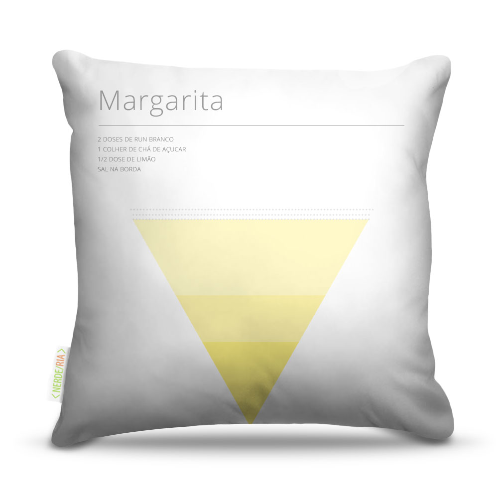 Almofada 45 x 45cm  Nerderia e Lojaria bebida margarita colorido