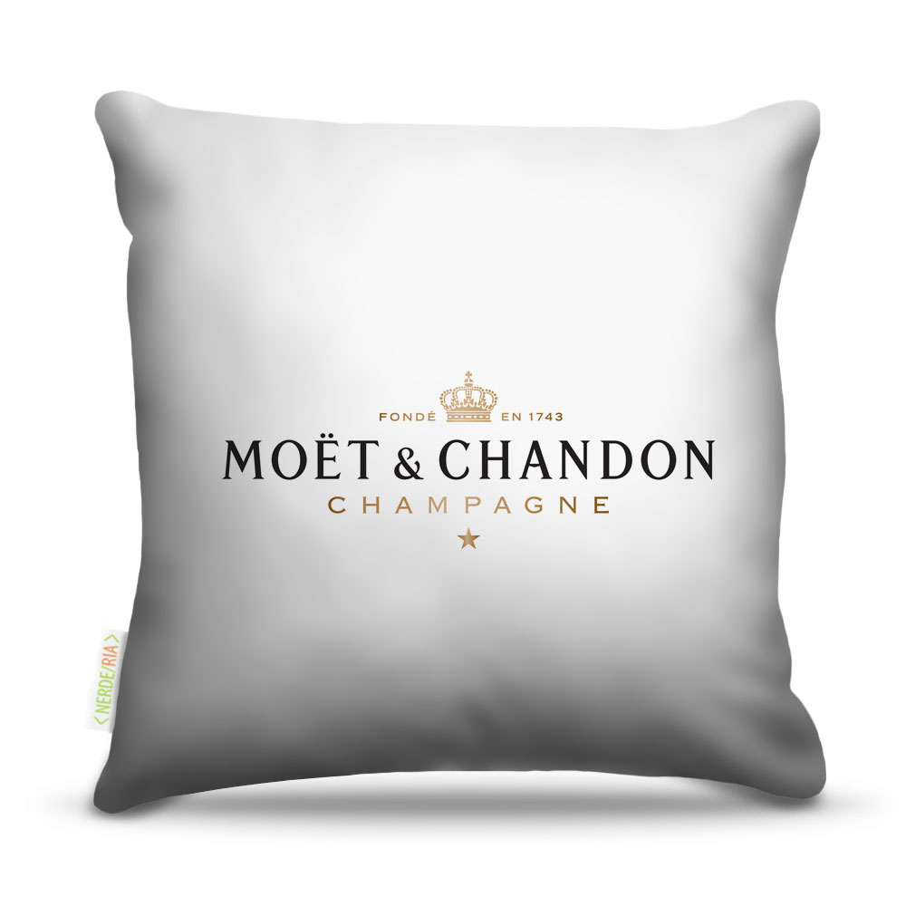 Almofada 45 x 45cm  Nerderia e Lojaria bebidas moet chandon branco colorido