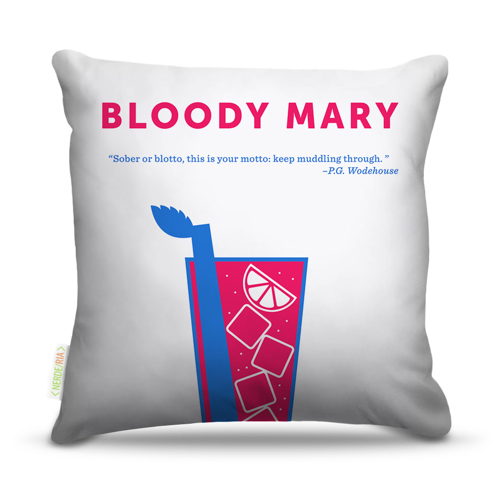 Almofada 45 x 45cm  Nerderia e Lojaria bebidas vetor bloody mary colorido