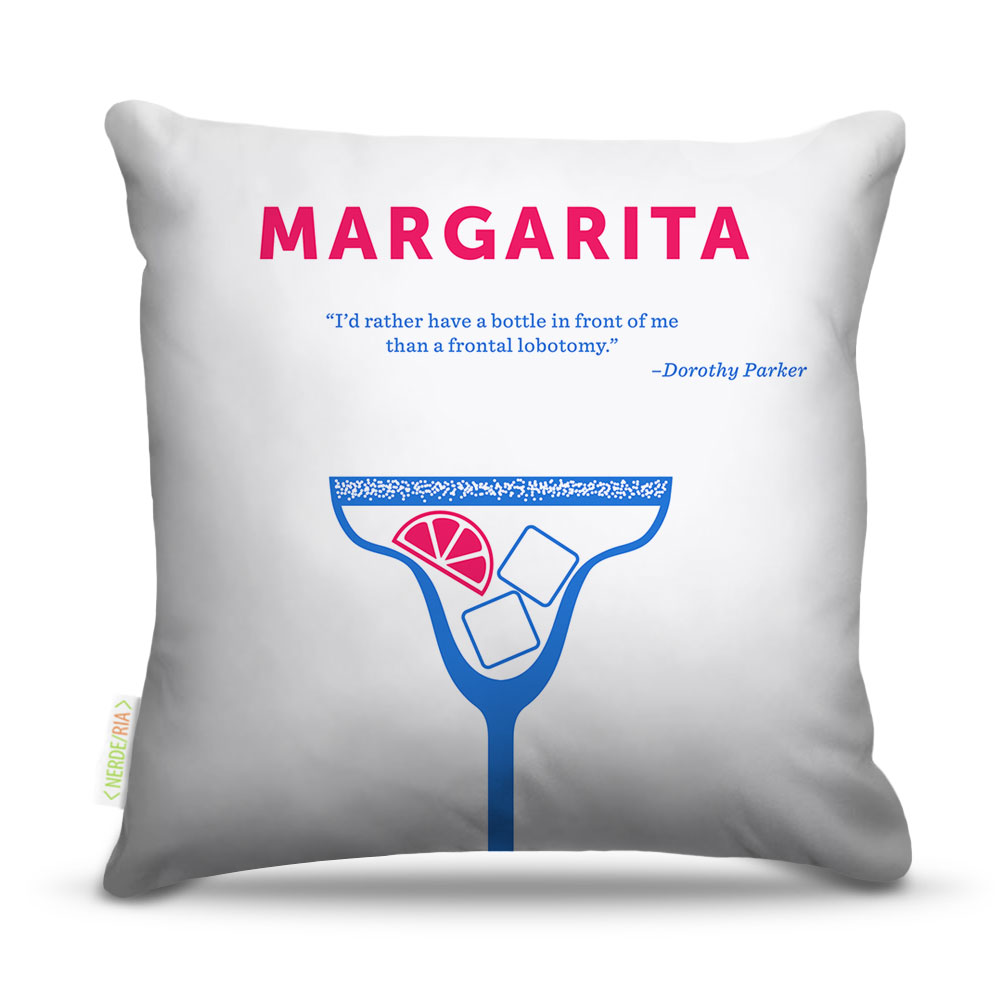 Almofada 45 x 45cm  Nerderia e Lojaria bebidas vetor margarita colorido