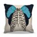Almofada 45 x 45cm  Nerderia e Lojaria butterfly bone colorido