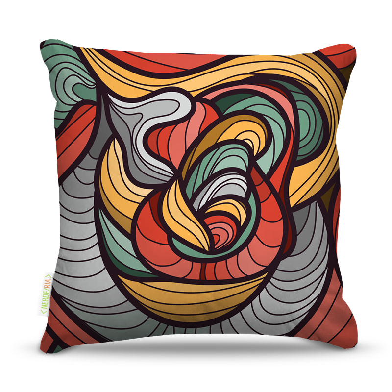 Almofada 45 x 45cm  Nerderia e Lojaria caracol colors colorido