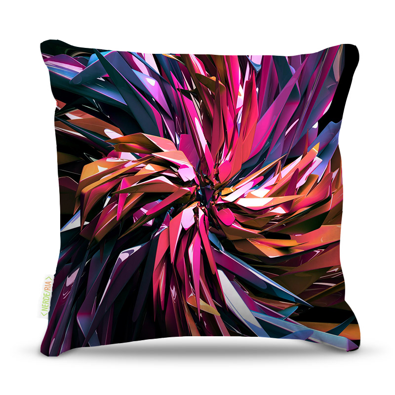 Almofada 45 x 45cm  Nerderia e Lojaria catavento 3d  colorido