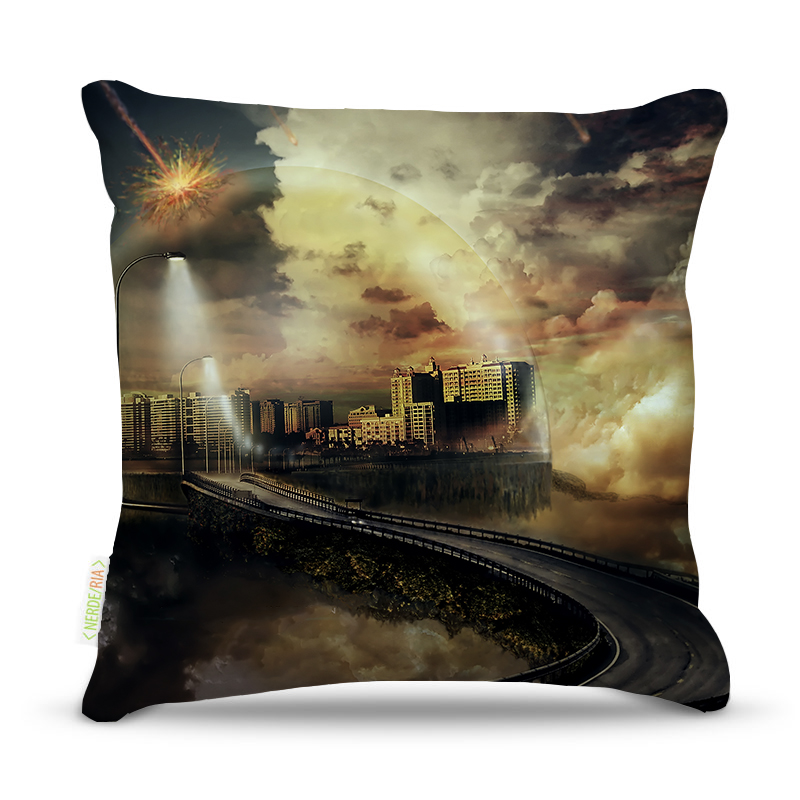 Almofada 45 x 45cm  Nerderia e Lojaria city surreal colorido
