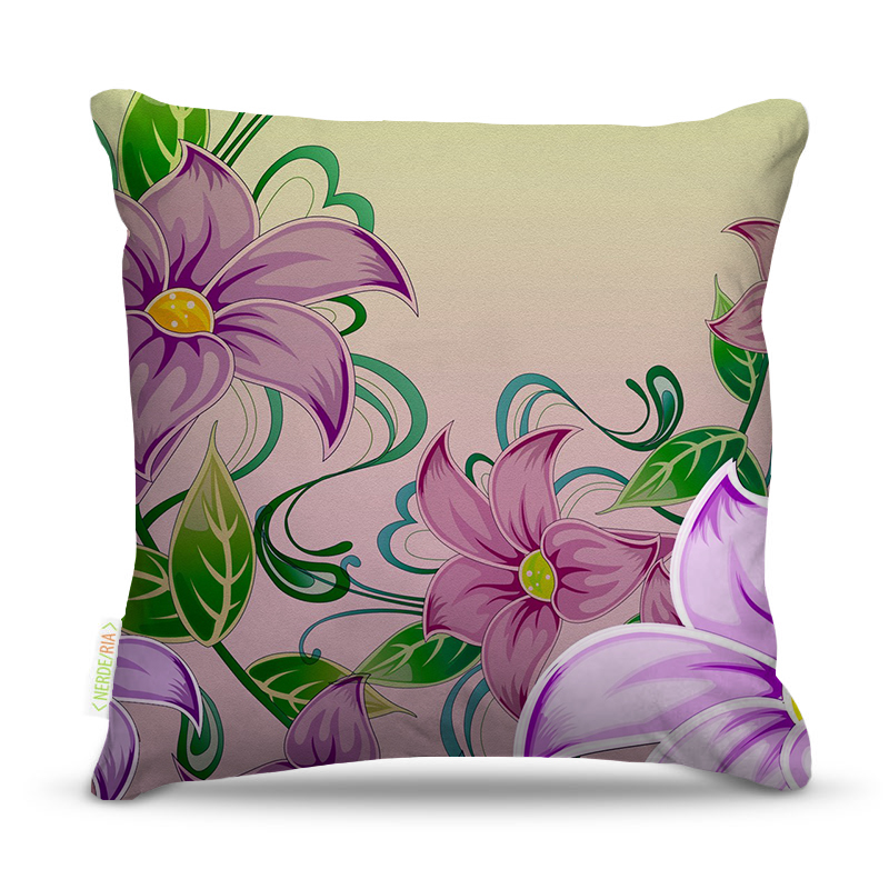 Almofada 45 x 45cm  Nerderia e Lojaria copo leite rosa colorido