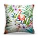 Almofada 45 x 45cm  Nerderia e Lojaria flamingo com flores colorido