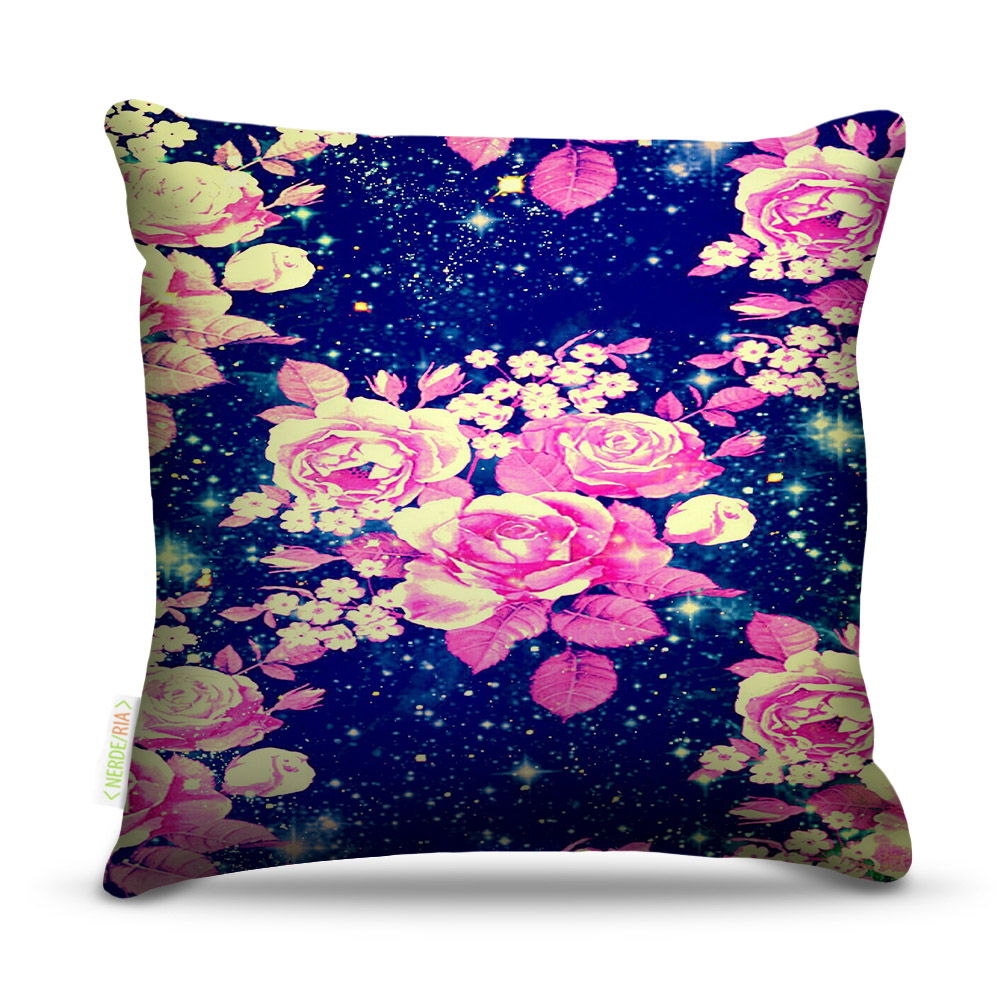 Almofada 45 x 45cm  Nerderia e Lojaria floral space colorido