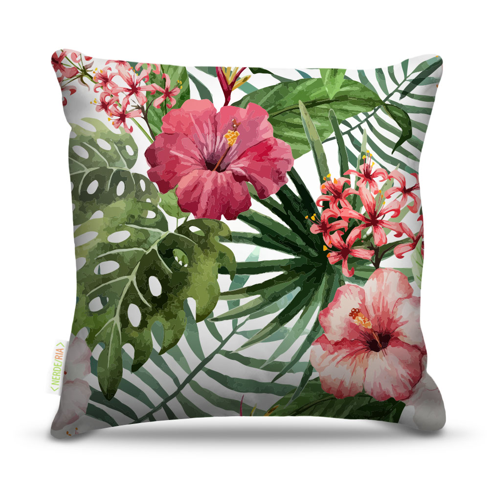 Almofada 45 x 45cm  Nerderia e Lojaria flores de verao colorido